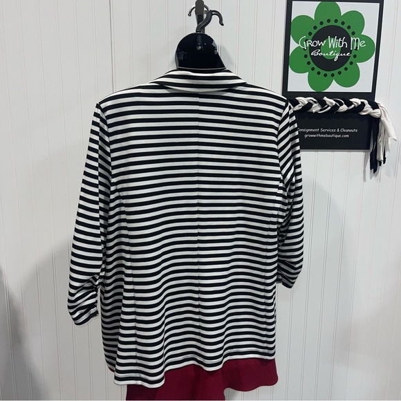 Style & Co Black and White Striped Blazer plus size 3X - Picture 6 of 8